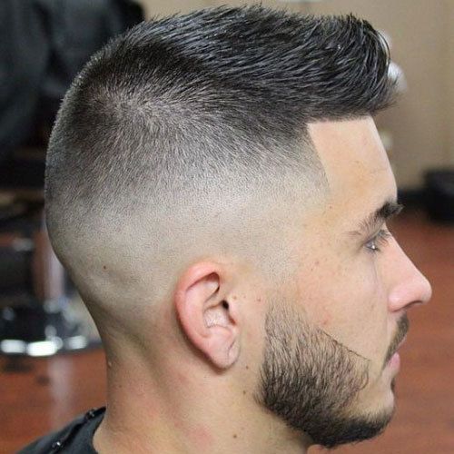 High and Tight High Skin Fade with Crew Cut and Beard