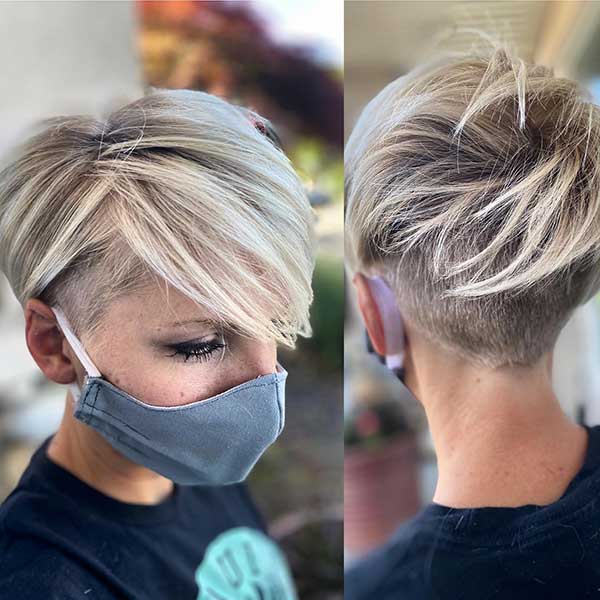 Pixie Cut With Shaved Sides And Back