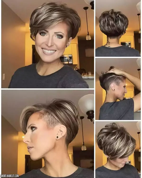 Short Bob With Shaved Side