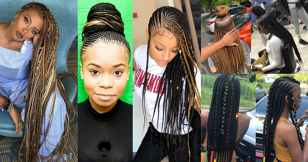 The Most Beautiful Hair Weaves Which Can Be Made on Sparse Hair (184 Ghana Braids)