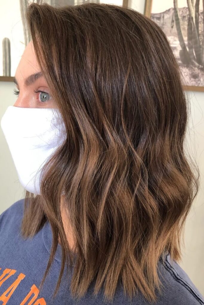 Tousled Lob With Ombre