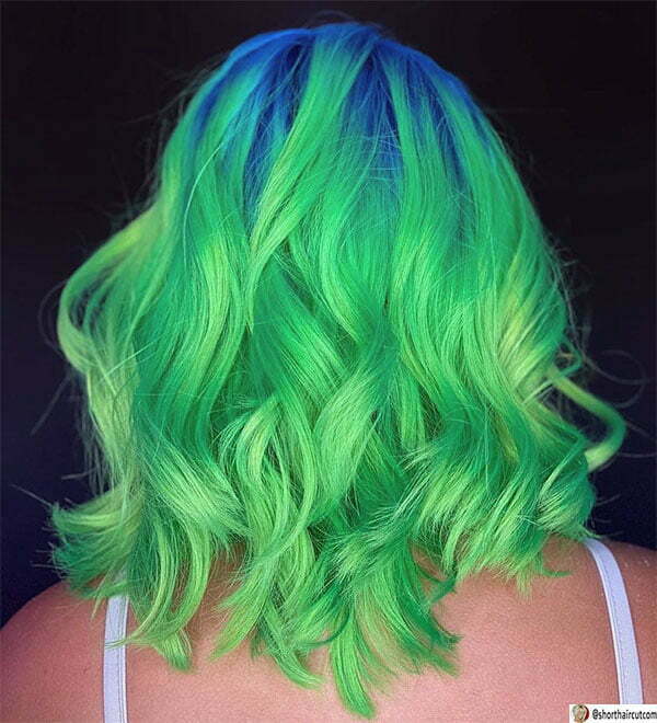 green hair cute