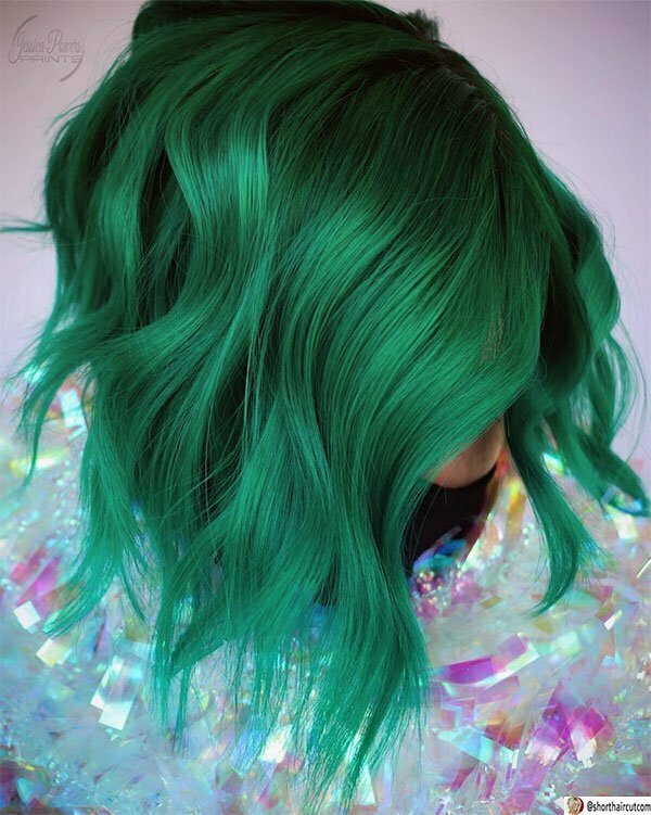 cute short green hairstyles