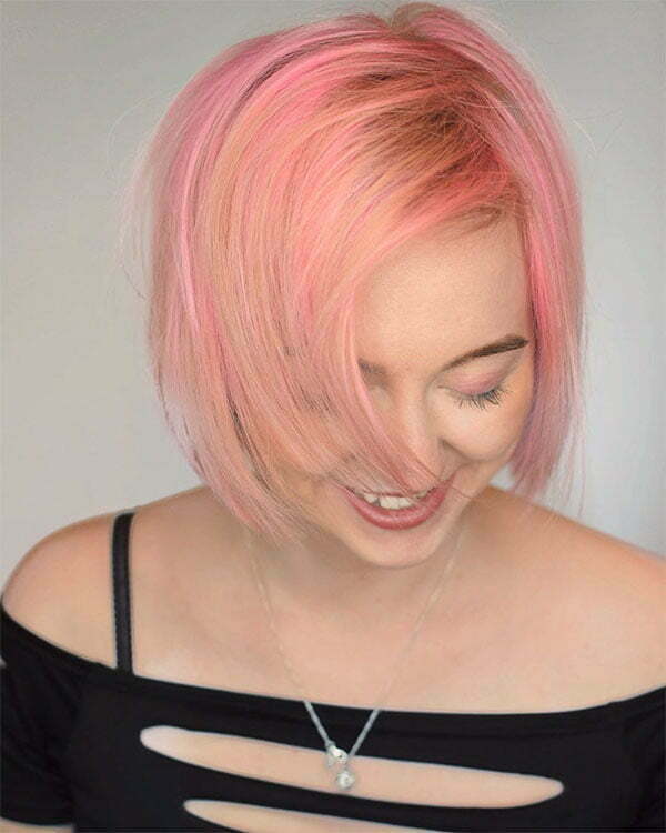 pink hair colors for short hair