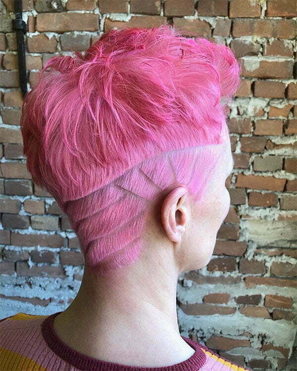 short pink hair women