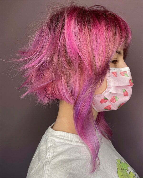 latest short pink hairstyles