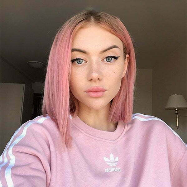 cute pink short hair