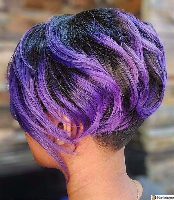 short purple hair style