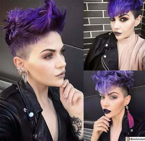 purple hair cuts short