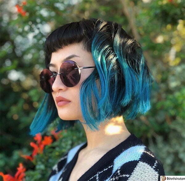 blue color for short hair