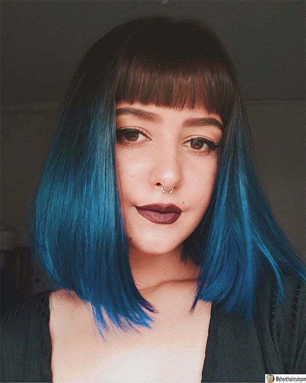 blue short hair women