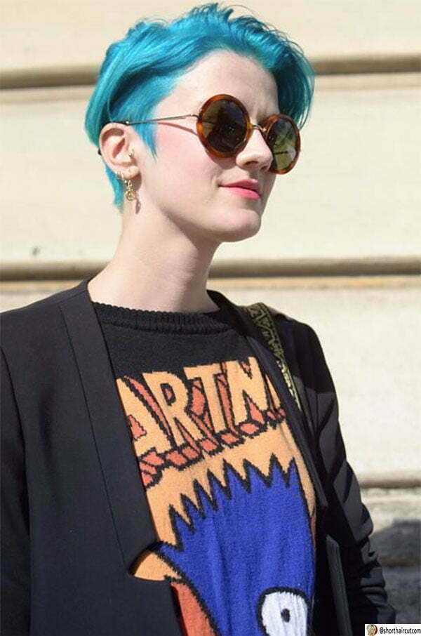 short cut blue hairstyles
