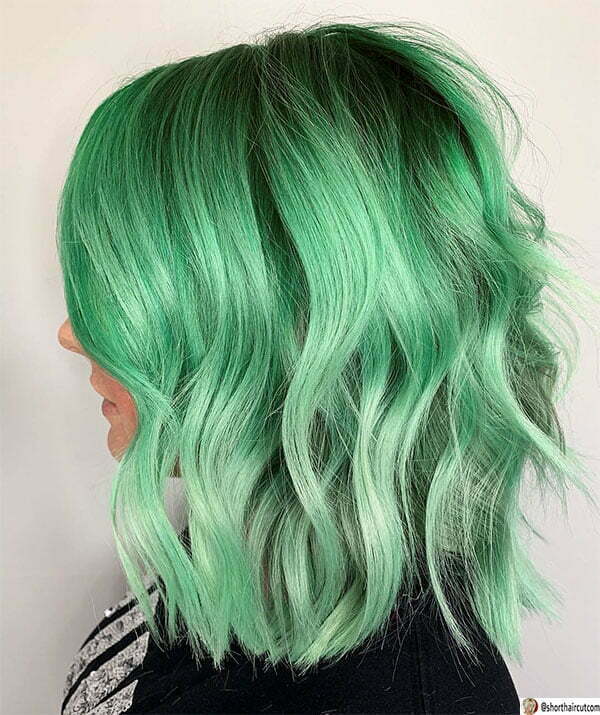 pictures of short green haircuts