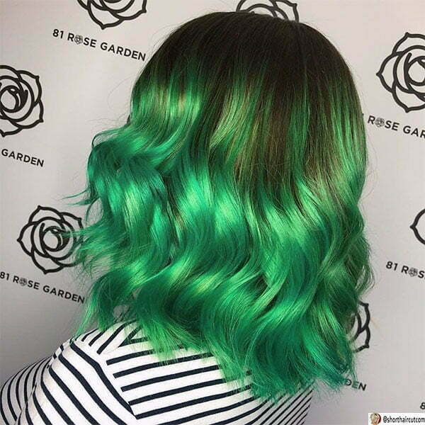 cute green hair styles