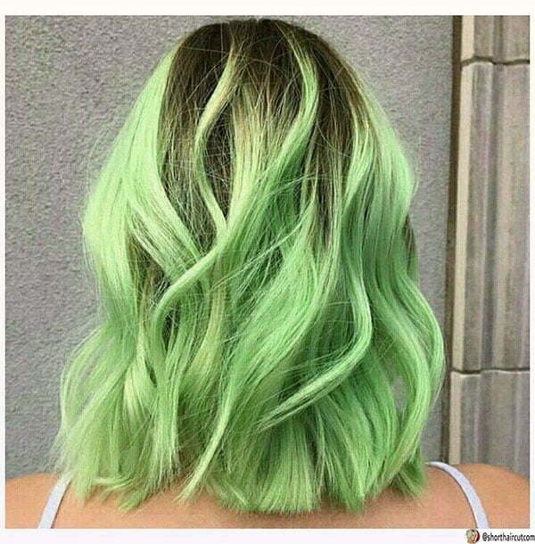 green hair cut
