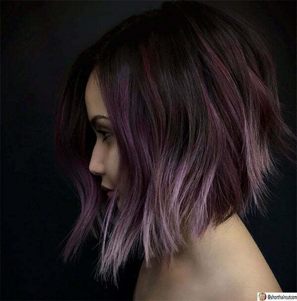 super short purple hair